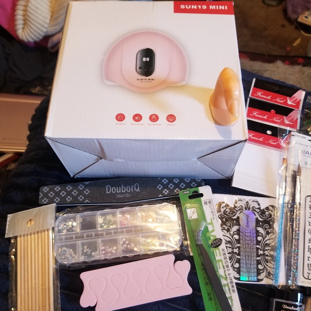 Acrylic Nail Set with nail art, tools, dryer, NIB